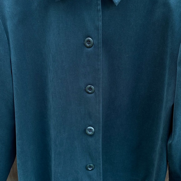 VINTAGE 90s DARK GREEN BLAZER JACKET | OVERSIZED BUTTON FRONT | 48” WAIST | XL - Picture 6 of 12